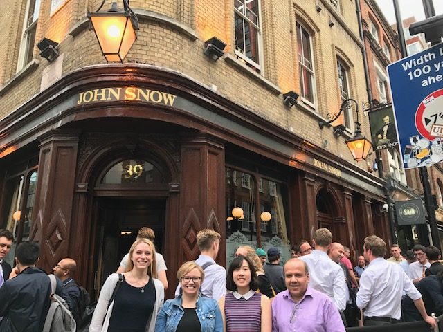 Dr. Thompson and UCL colleagues at John Snow Pub in London