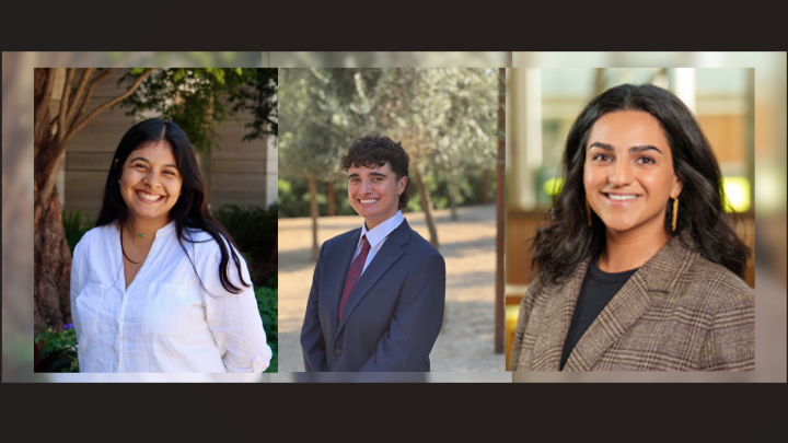 Three students in professional attire