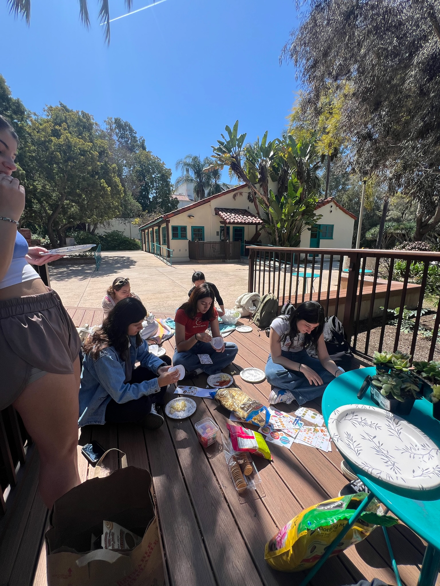 Students making bags