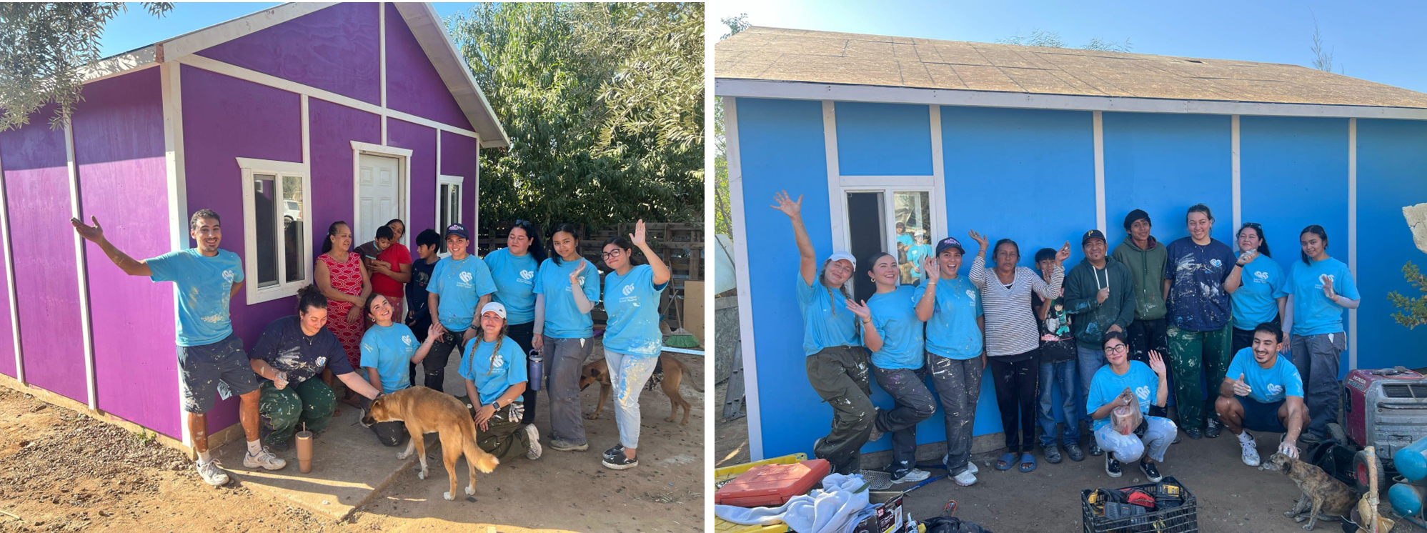Students painting houses